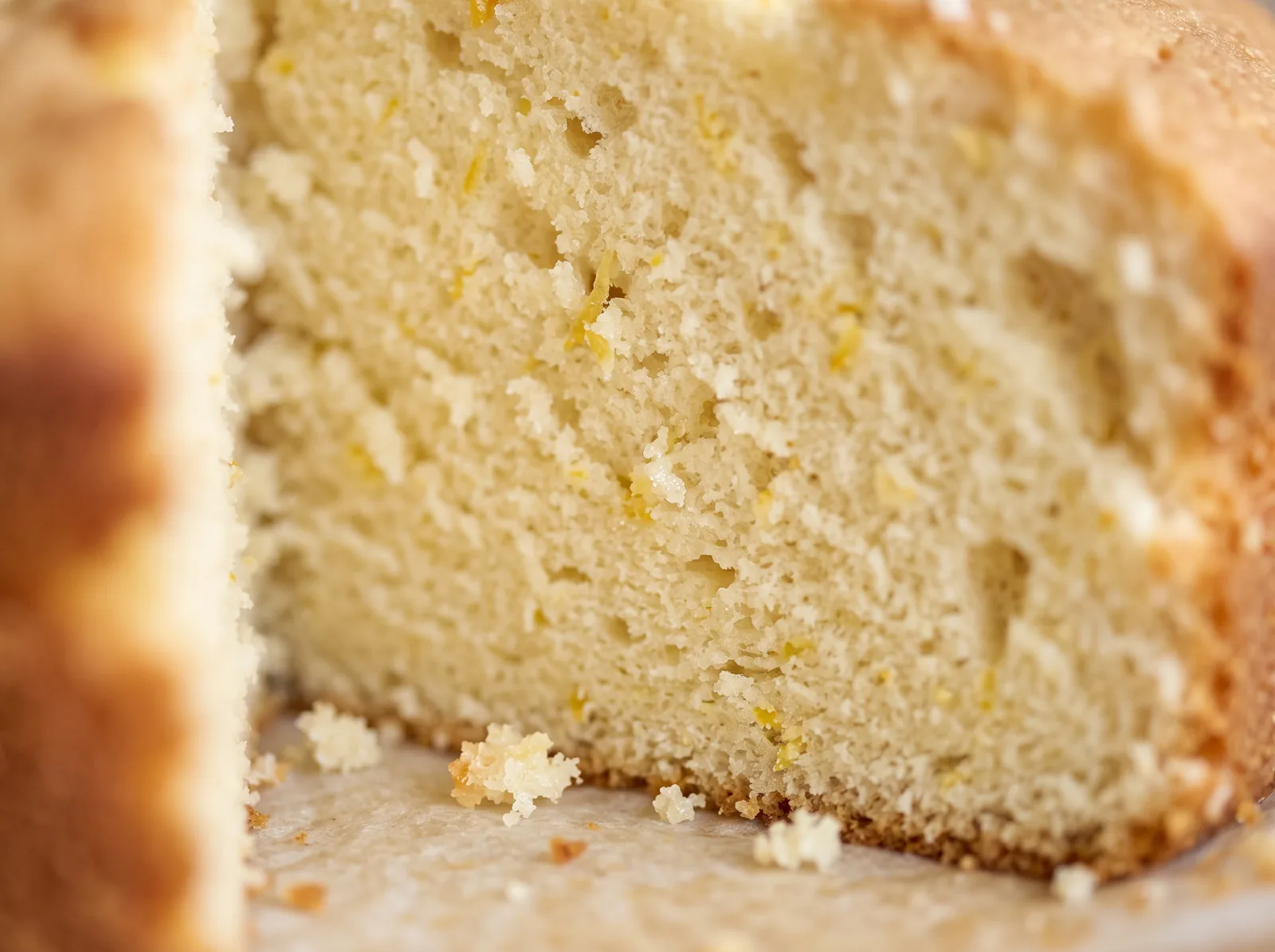 Bizcocho de limón, tierno y con ralladura / Lemon sponge, tender and flecked with zest
