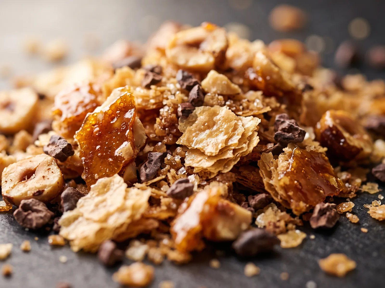 Crujiente de praliné y avellana / Praline and hazelnut crunch